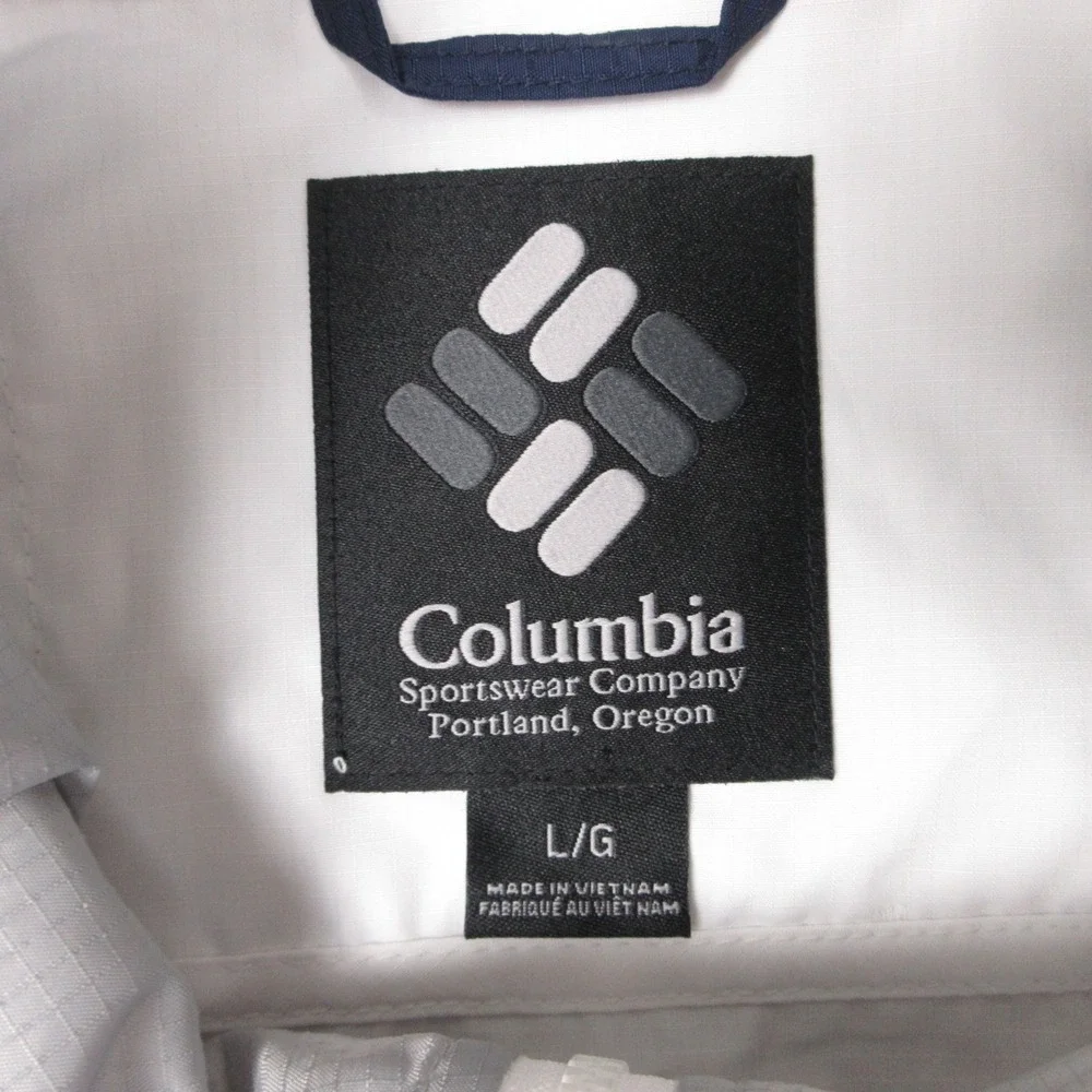 Penn State Nittany Lions Jacket Mens Large White Columbia Half Zip Windbreaker